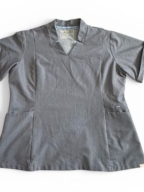 Figs Women Inala Gray Scrub Top  Size XXL PO# 3939